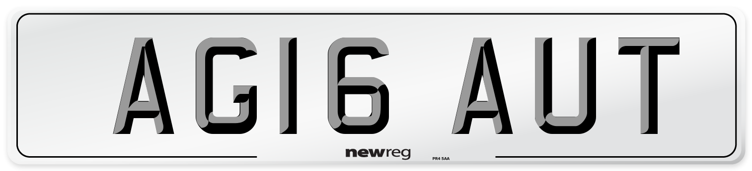 AG16 AUT Number Plate from New Reg